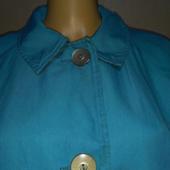 Vintage 70s Expressly for J.C.Penny turquoise coat, sz XL - Picture 8 of 12
